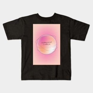 Modern Positive Affirmation Pink and Peach Gradient Aura Kids T-Shirt